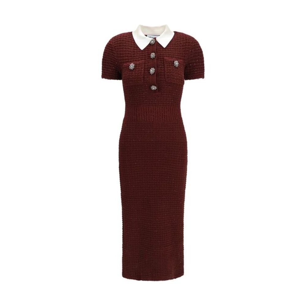 Self-Portrait Bordeaux Polyester Casual Women's Dress